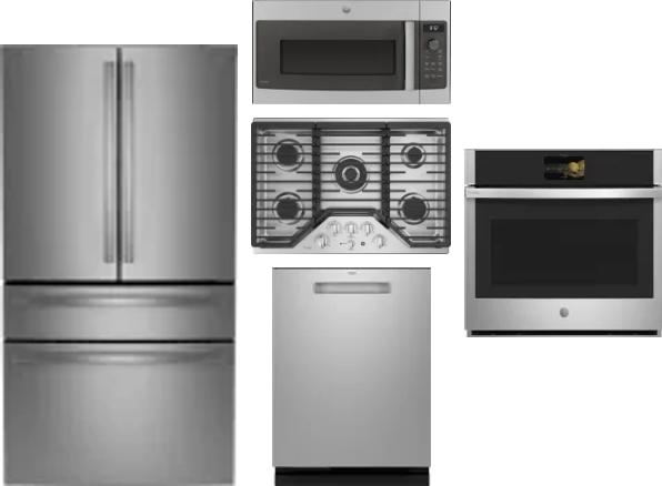 5 Piece Package Includes Refrigerator, Cooktop, Wall Oven, Microwave And Dishwasher